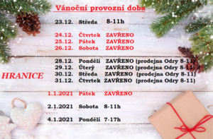 vánoční provozní doba 2021 hranice
